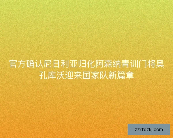 官方确认尼日利亚归化阿森纳青训门将奥孔库沃迎来国家队新篇章